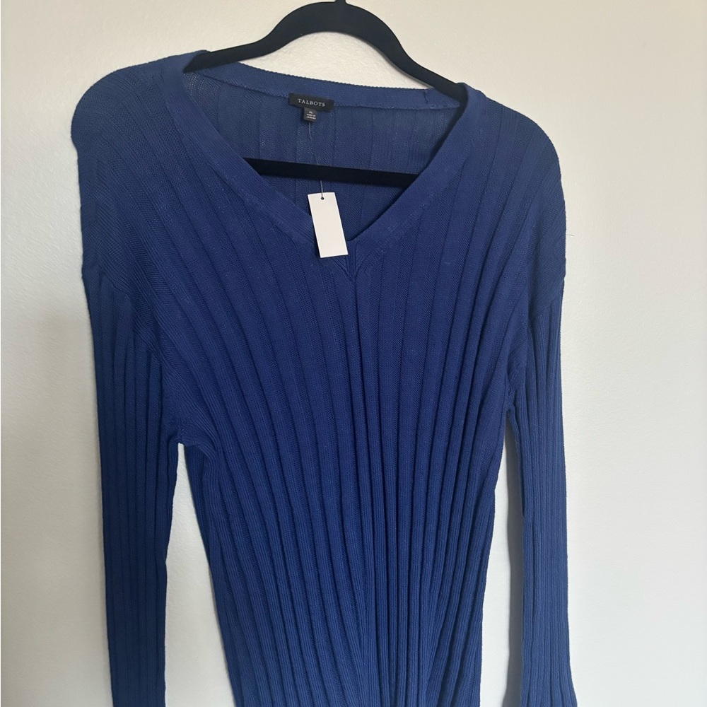Talbots Deep Blue V-Neck Sweater